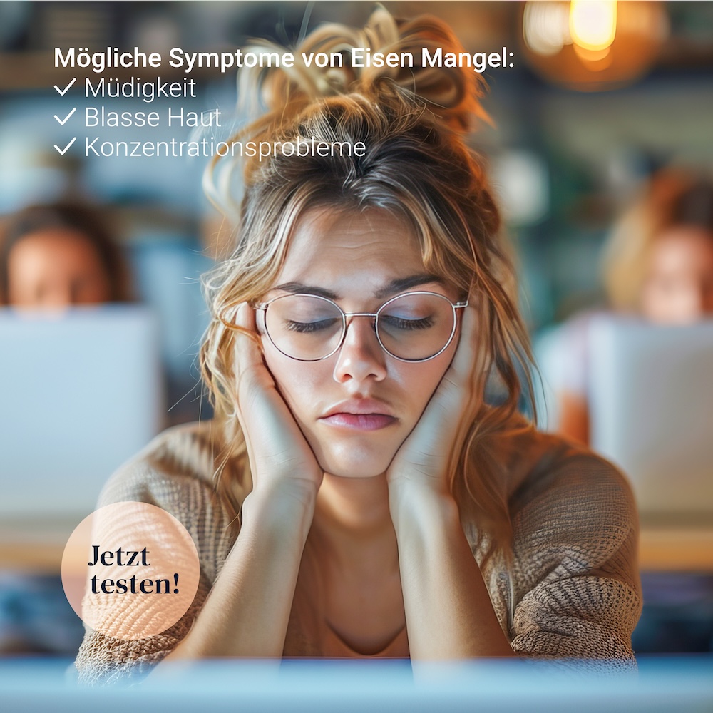 Junge Frau mit Symptomen eines Ferritin Mangels | Aspilos