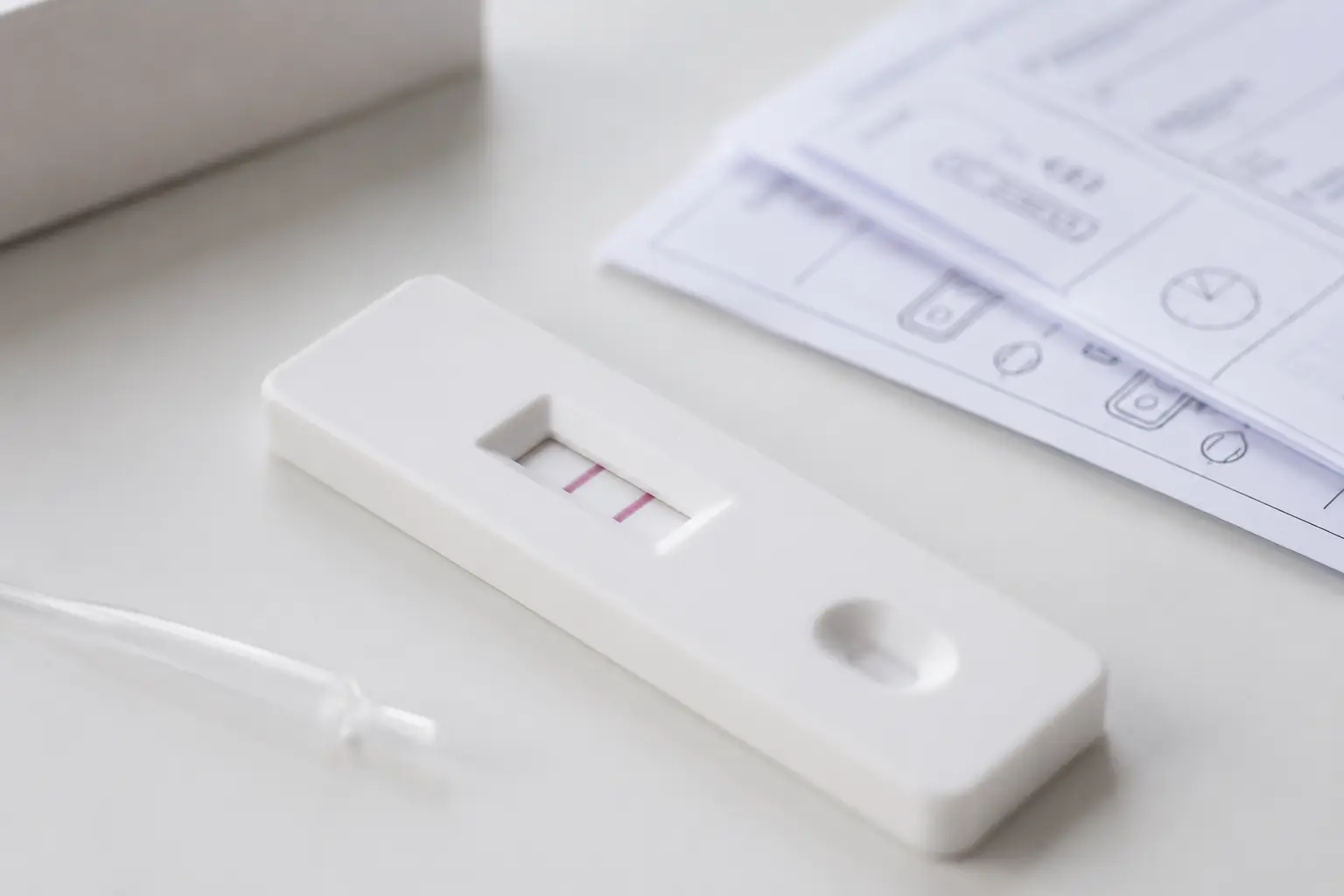 Aspilos Selbsttest Testkassette mit sichtbaren Ergebnislinien